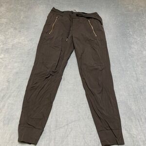 Athleta Jogger Pants Womens 0 Black Zipper Pockets Drawstring Waist Tapered Leg